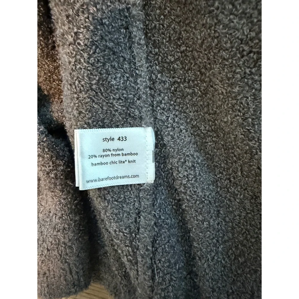 Barefoot Dreams Bamboo Chic Lite Cardigan Gray Open Front Wrap Sweater Medium